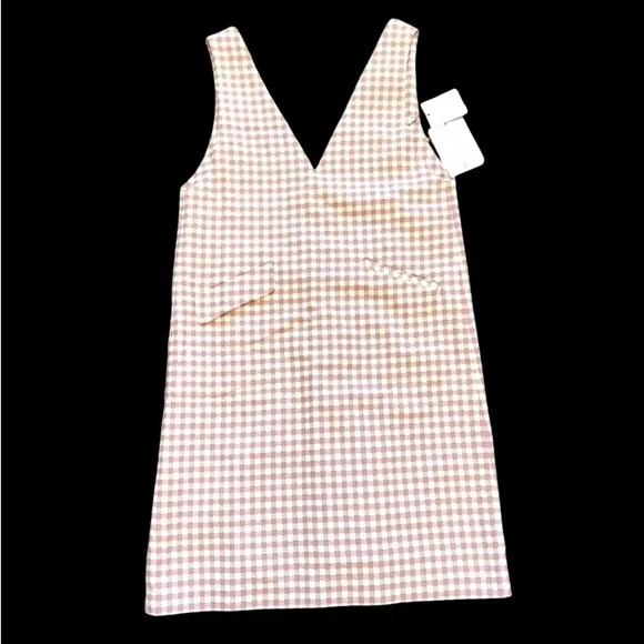 NWT Couture Brooch sz med Mauve Houndstooth Print Shift Dress - Picture 1 of 6